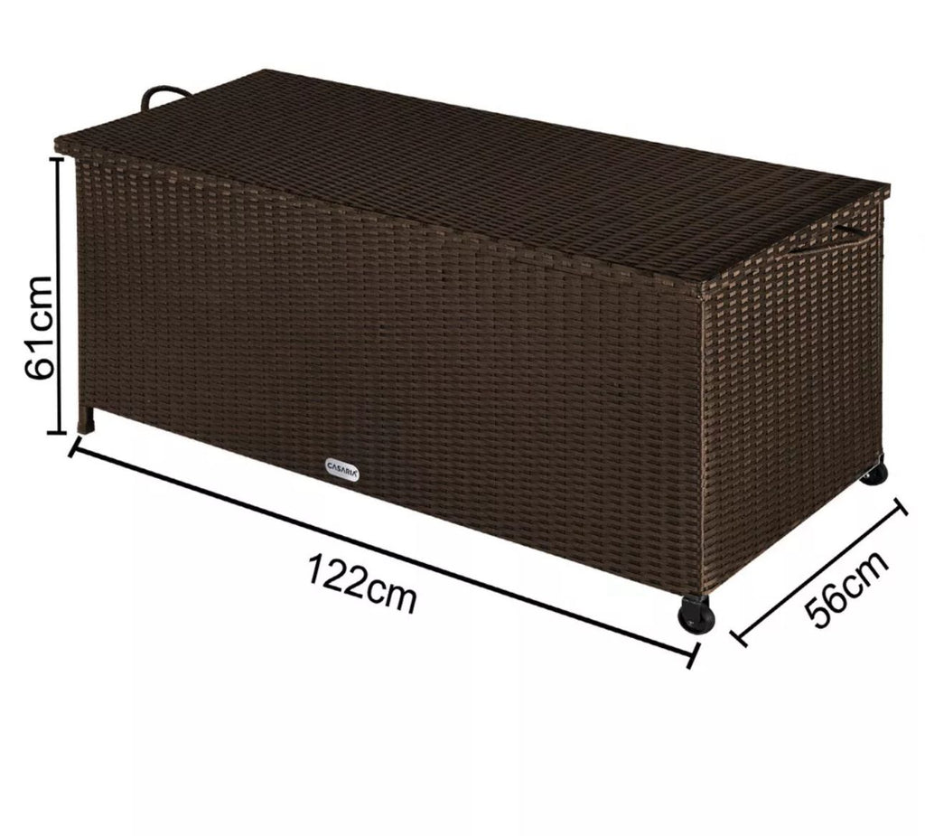 Gartenbox Rattan Braun Groß