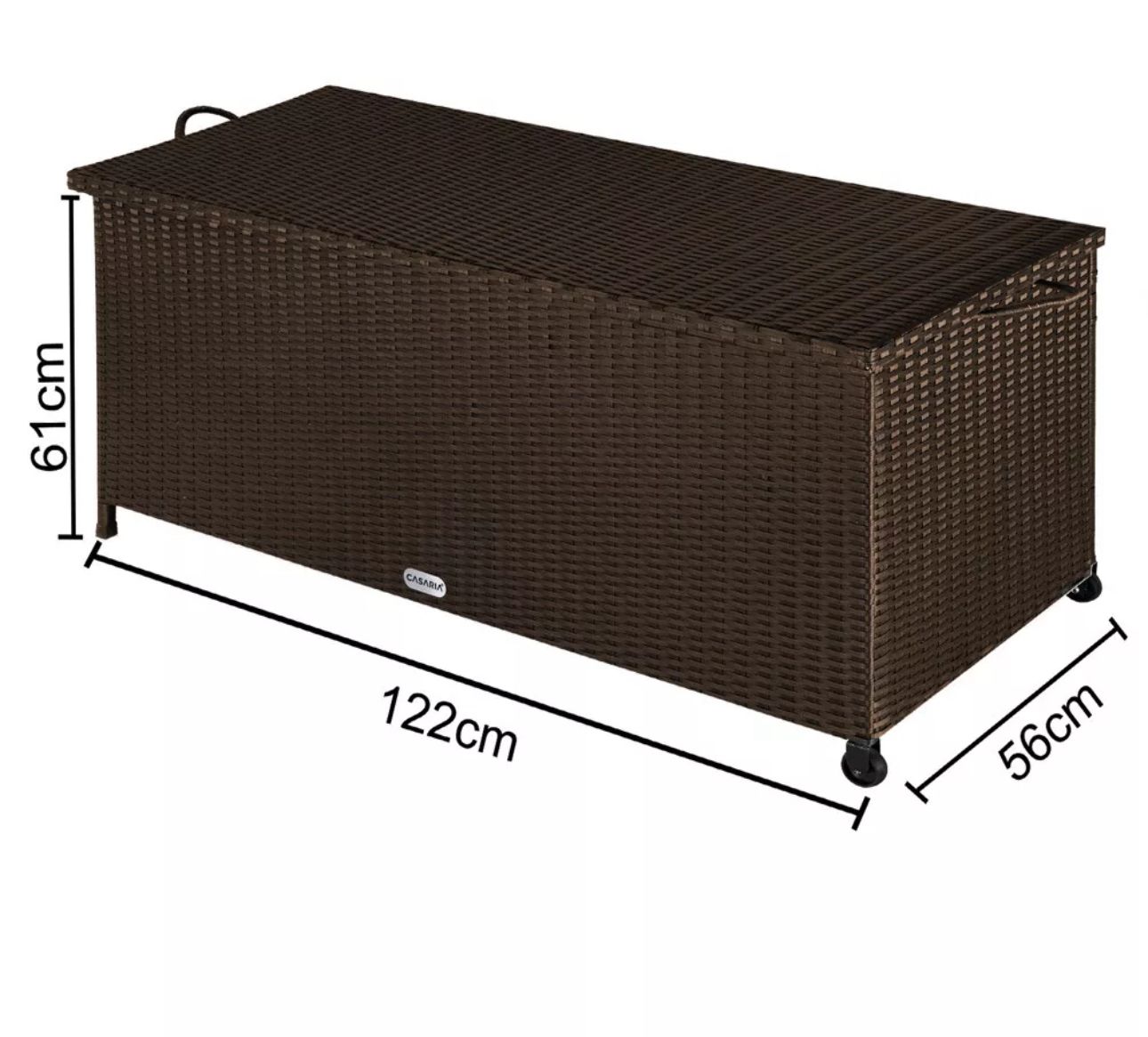 Gartenbox Rattan Braun Groß