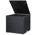Gartenbox Würfel Rattan Schwarz