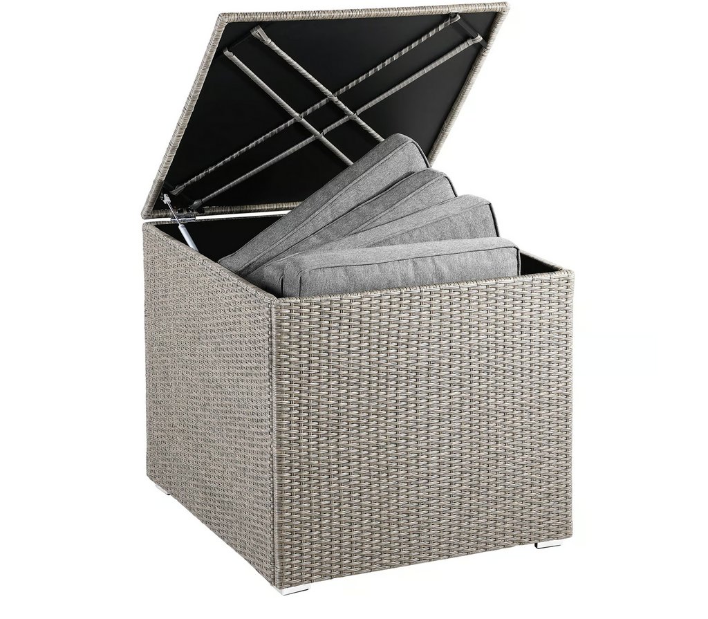 Gartenbox Würfel Rattan Beige