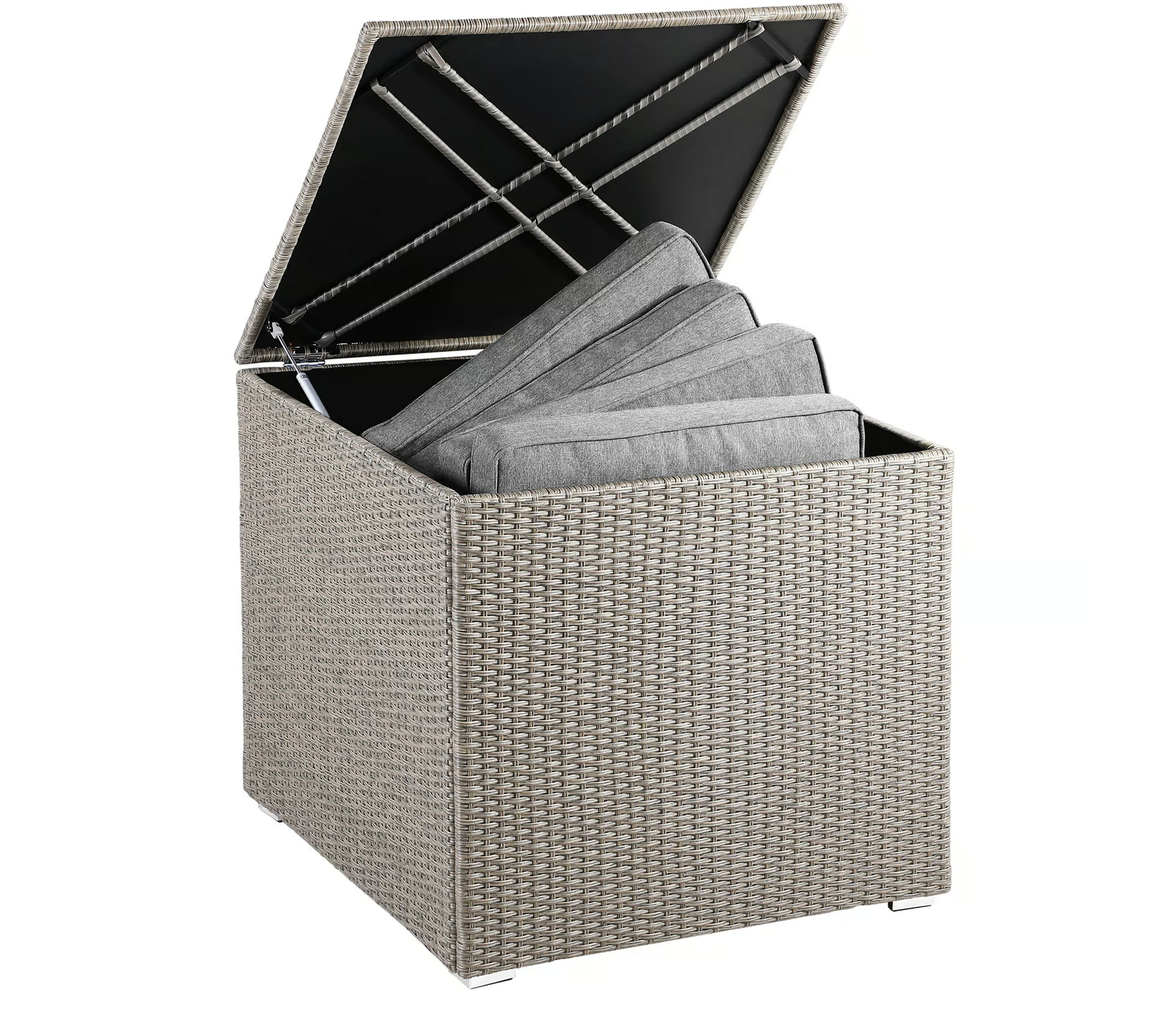 Gartenbox Würfel Rattan Beige