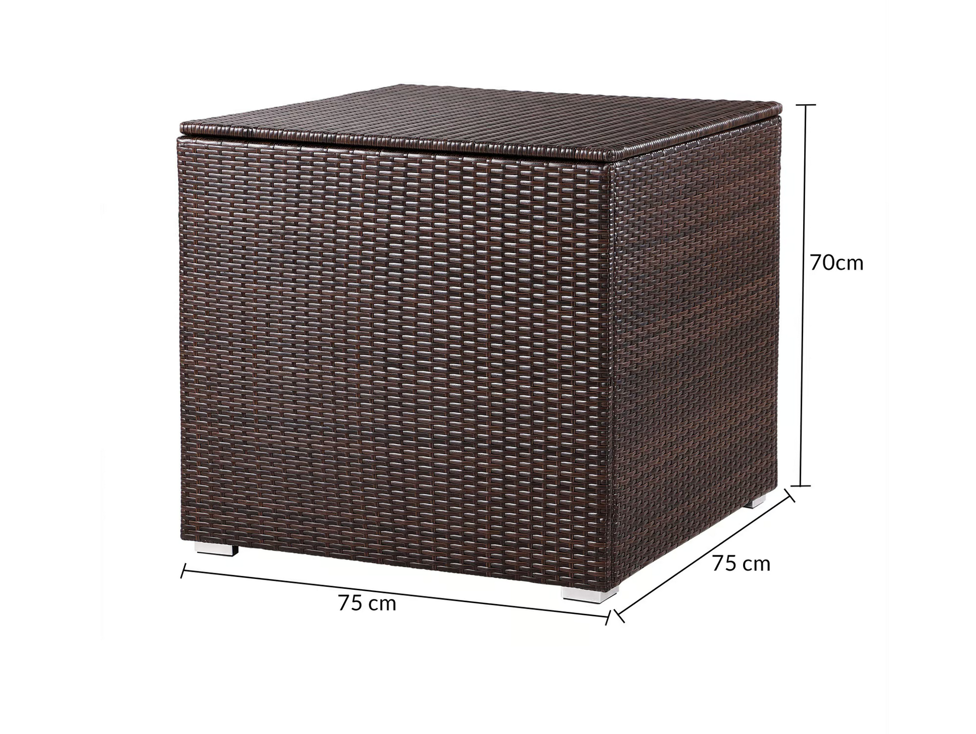 Gartenbox Würfel Rattan Braun