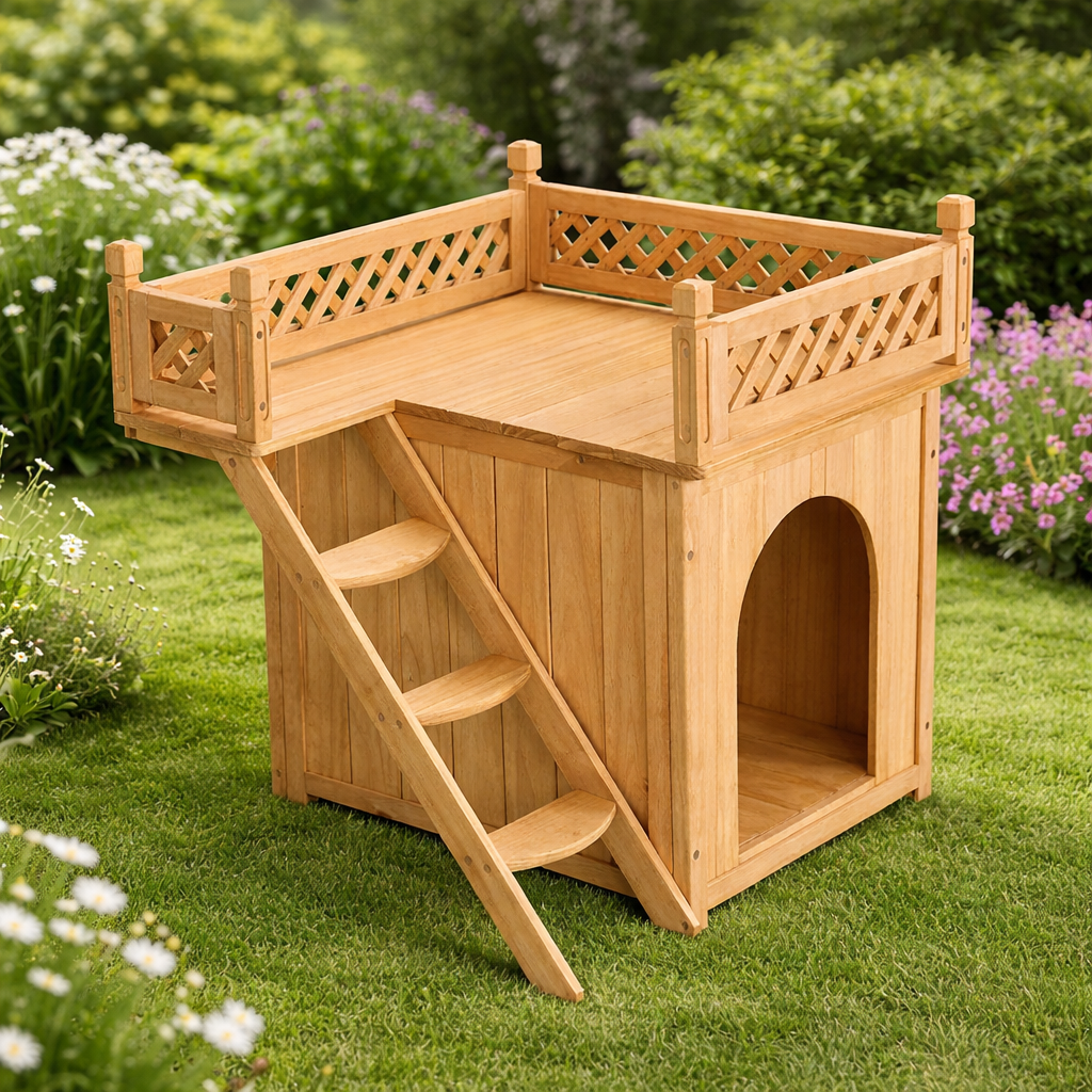 Katzenhaus Holz FSC®-zertifiziert 53,5x54,5x64,5cm