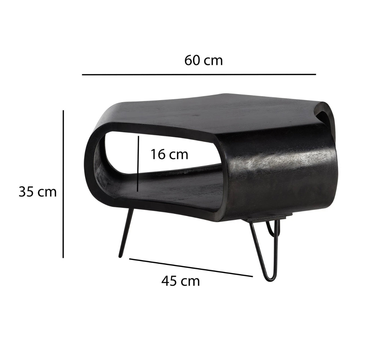 Wohnling Massivholz Couchtisch 60cm Wohnzimmertisch