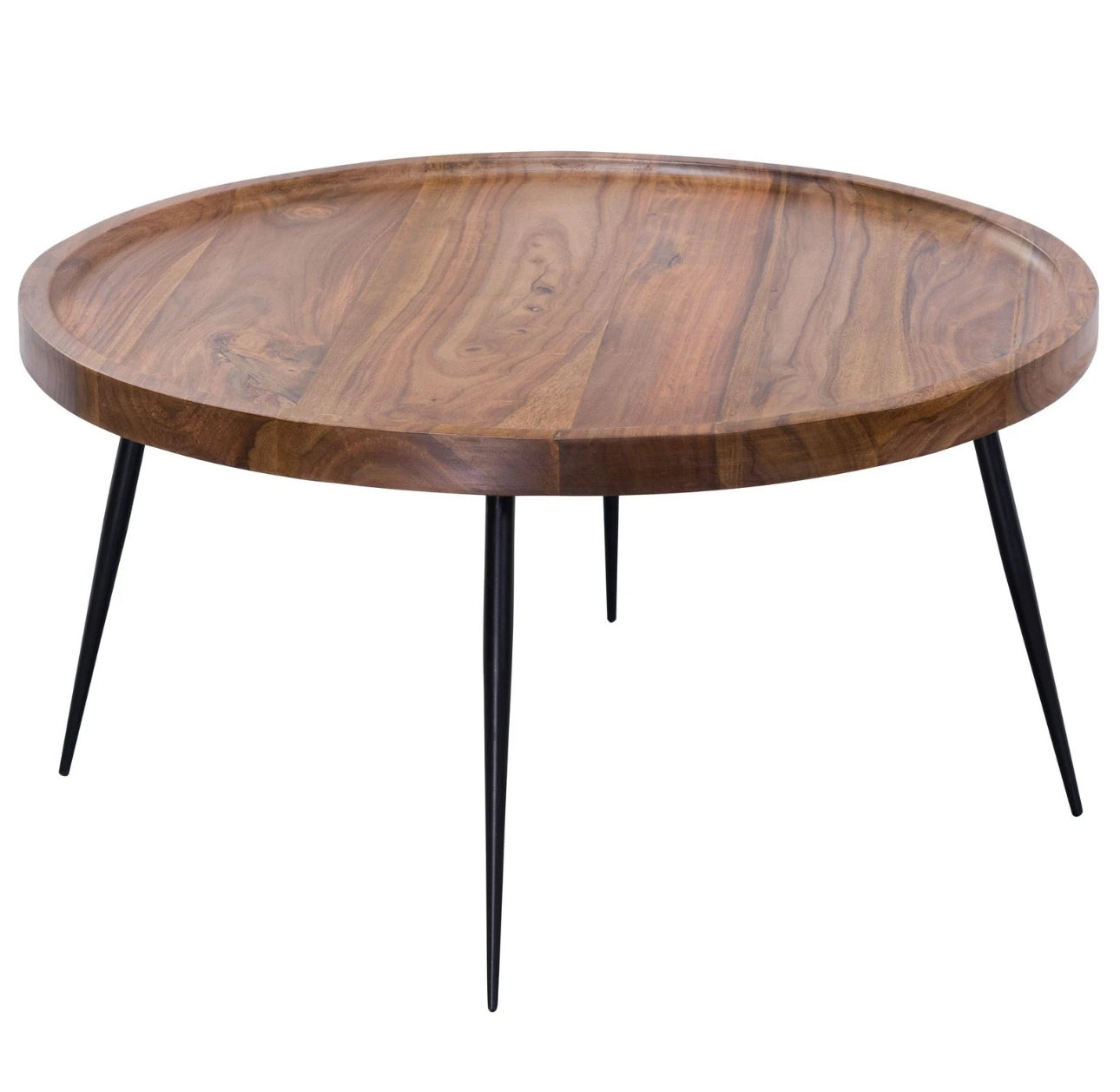 Wohnling Couchtisch Massivholz 75cm Wohnzimmertisch