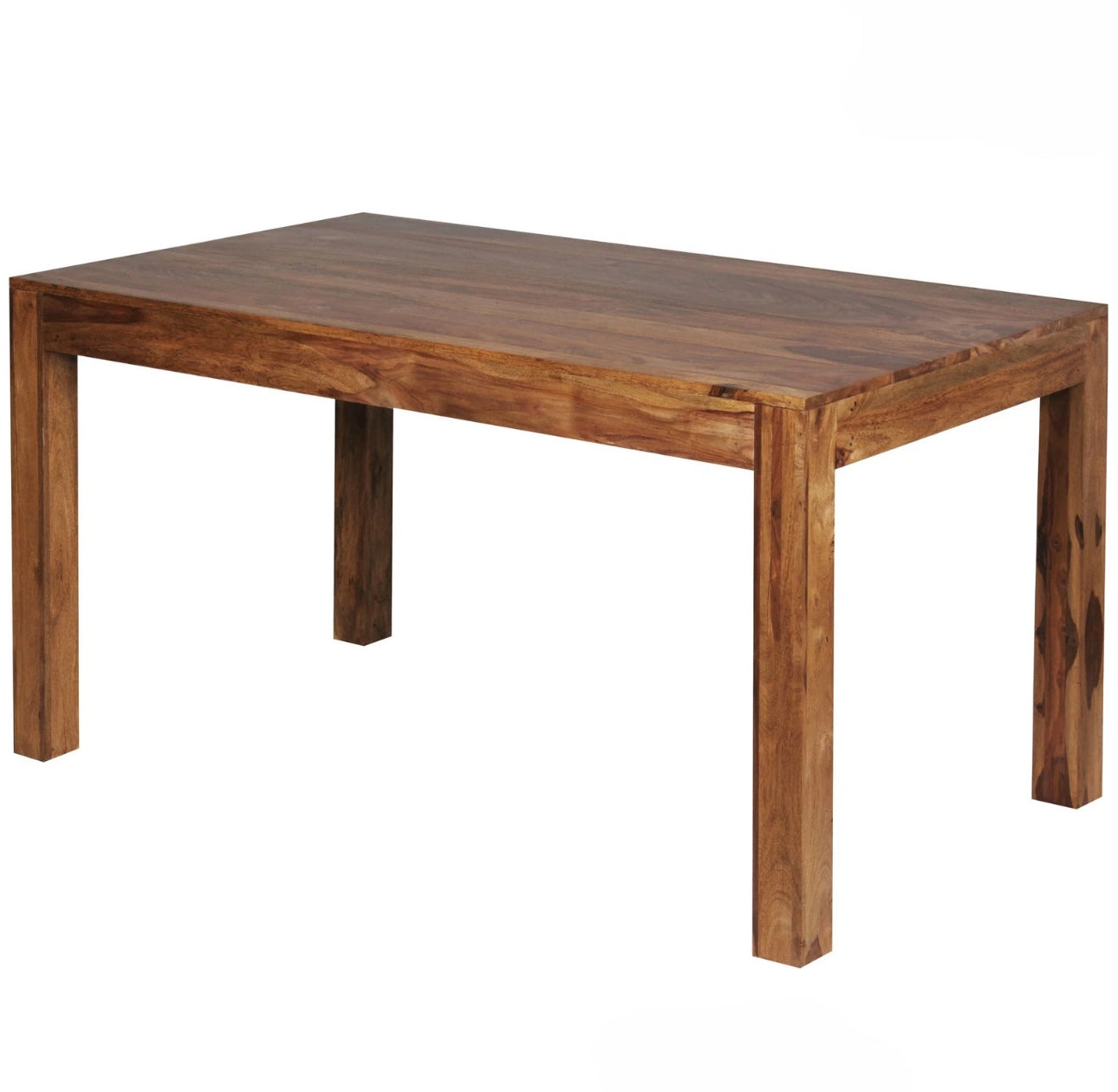 WOHNLING Esszimmertisch 140 cm Sheesham Massivholz Esstisch