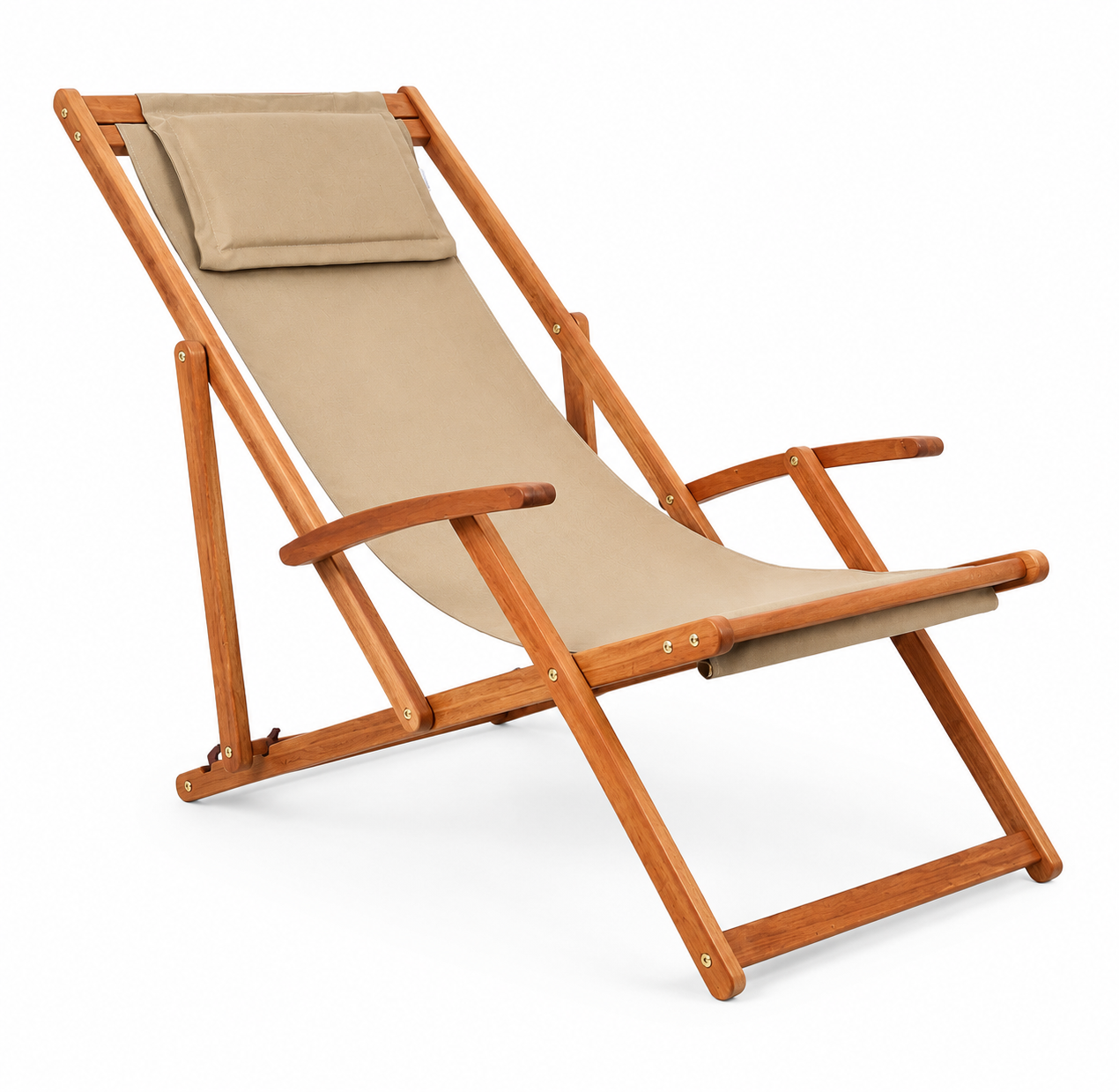 Sonnenliege Klappstuhl Beige/Creme