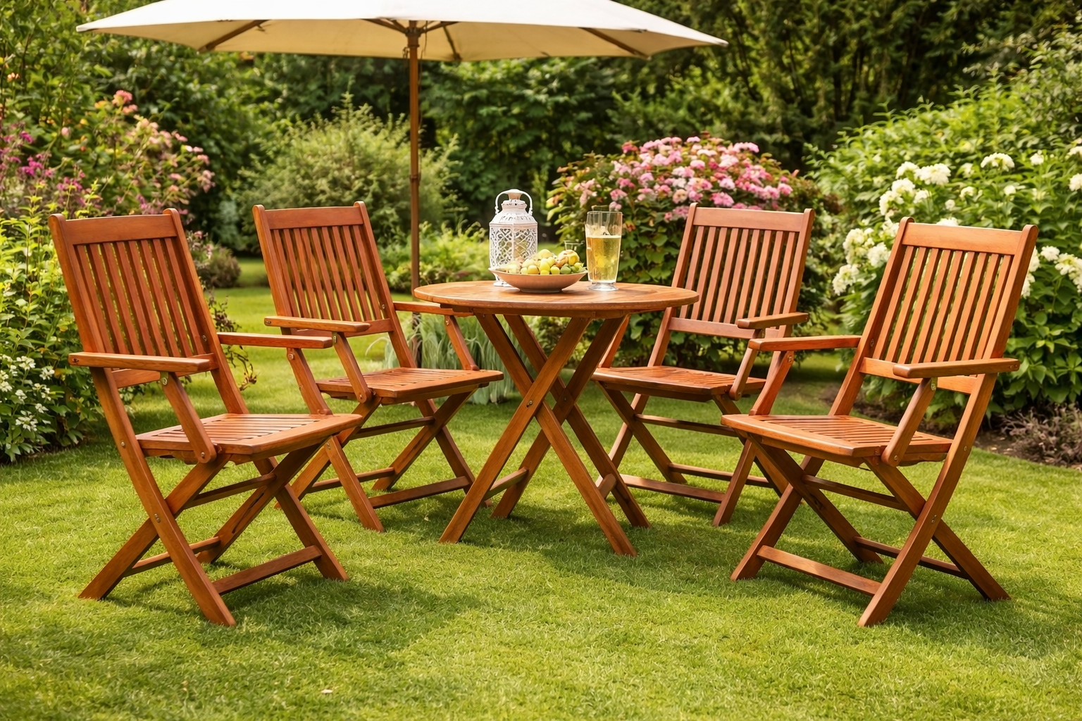 4er Set Gartenstühle Holz