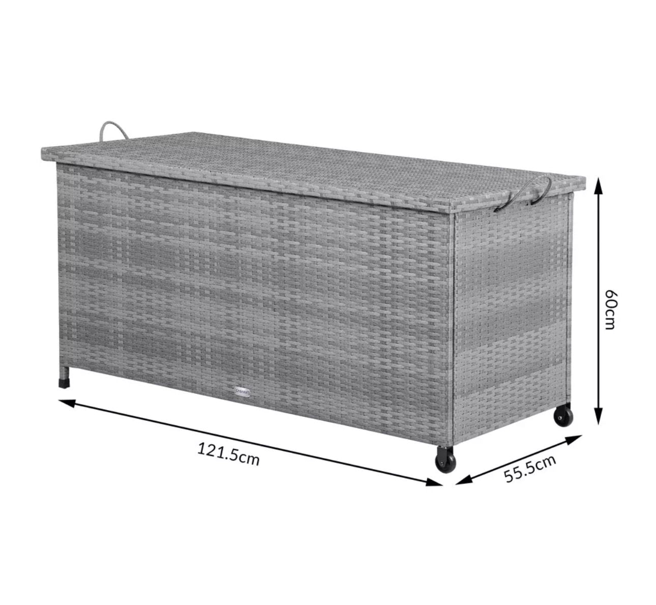 Gartenbox Rattan Hellgrau Groß