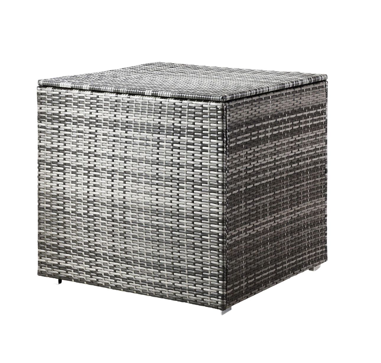Gartenbox Würfel Rattan Hellgrau