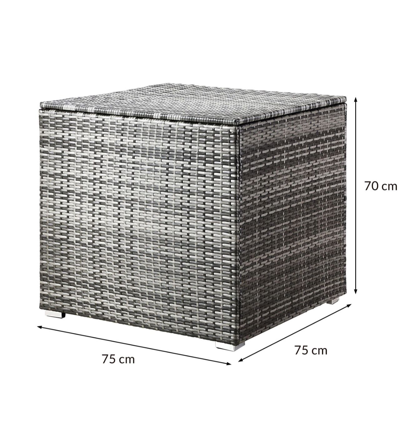 Gartenbox Würfel Rattan Hellgrau