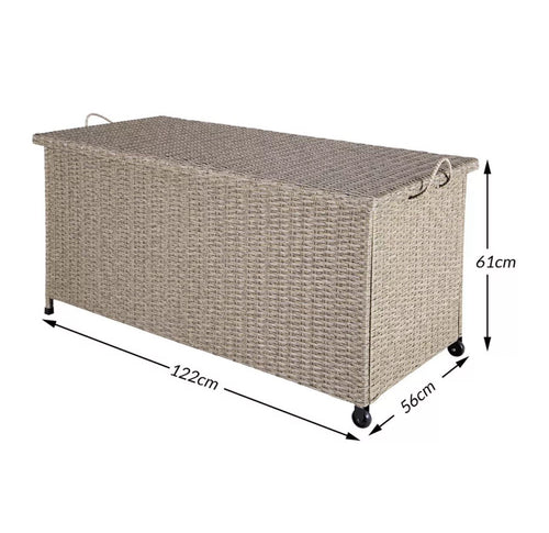 Gartenbox Rattan Creme Beige Groß